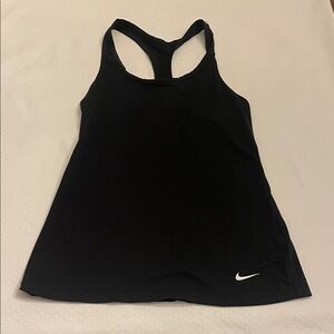 Nike Black Racerback Athletic Tank with White Swoosh